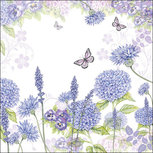 Papieren servetten AB 33x33cm p/20 PURPLE WILDFLOWERS Lila