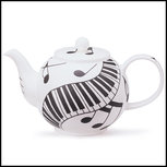 DUNOON Theepot Large 1,2 ltr EBONY & IVORY Muziek zwart wit DUNOON Theepot Large 1,2 ltr EBONY & IVORY Muziek zwart wit