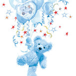 Servet AB TEDDY BLUE 33x33cm p/20 baby Teddybeer jongen blauw