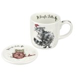 Royal Worcester Christmas Giftset JINGLE BELLE Wrendale Kerstmis Kat met Kerstmuts Royal Worcester Christmas Giftset JINGLE BELLE Wrendale Kerstmis Kat met Kerstmuts