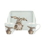 WRENDALE 3dlg Mug & Tray set HARE Haas