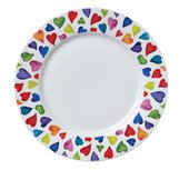 Plate ontbijtbord  Ø 22cm WARM HEARTS Gekleurde harten
