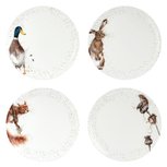 Royal Worcester WRENDALE Diner Plates Assorti set/4 27cm Eekhoorn Eend Haas Muis Royal Worcester WRENDALE Diner Plates Assorti set/4 27cm Eekhoorn Eend Haas Muis
