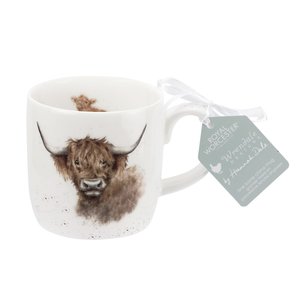 Royal Worcester mug HIGHLAND COW beker mok 310ml serie WRENDALE boerderij dieren