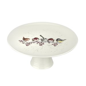 Royal Worcester WRENDALE Footed Cake Plate Ø 25cm Birds One Snowy Day