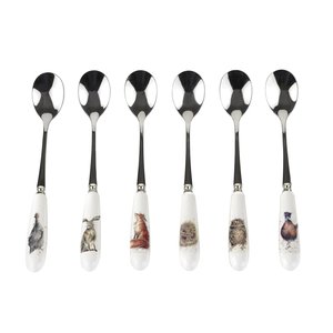 Theelepels WRENDALE s/6 Teaspoons diverse Bosdieren