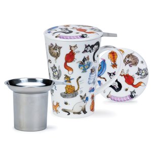 SHETLAND 3-dlg set CATASTROPHE beker+infuser+lid katten