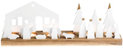 Raeder Light object Nativity set KERSTSTAL met 16 biscuit porselein figuren