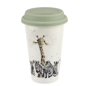 WRENDALE Travel Mug HEAD AND SHOULDERS reisbeker 0,31L dieren Giraf en Zebra's