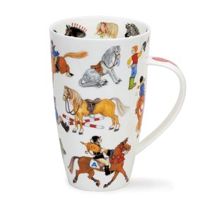 Dunoon-XL-beker-mok-Henley-HORSEPLAY-pony-paard-kinderen-oefenen-wedstrijd-600ml-design-Cherry_Denman