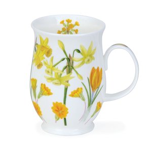 Dunoon-beker-mok-mug-Becher-Suffolk-SONATA -Yellow-flowers-bloembollen-geel-design-Kathy_Pickles-310ml