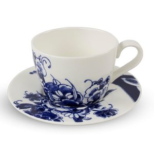 ROYAL DELFT Koffiekop en schotel PEACOCK SYMPHONY 180ml