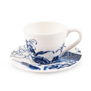 ROYAL DELFT Espresso koffiekop en schotel PEACOCK SYMPHONY 100ml