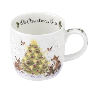 Royal Worcester mug OH CHRISTMAS TREE beker mok 310ml serie WRENDALE 