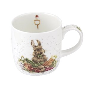 Wrendale Designs mug GROW YOUR OWN (HARE) beker mok 310ml serie Haas met groente by Royal Worcester 