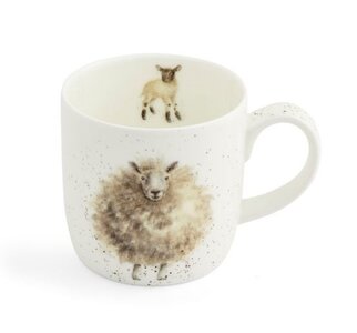 Royal Worcester mug THE WOOLLY JUMPER beker mok 310ml serie WRENDALE dieren Sheep Schaap