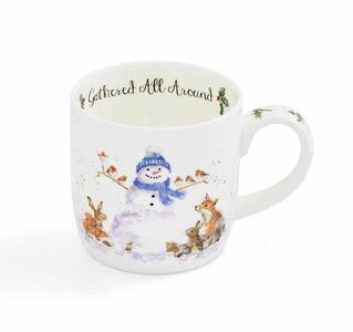 Royal Worcester mug GATHERED ALL AROUND beker mok 310ml serie WRENDALE Sneeuwpop Bosdieren