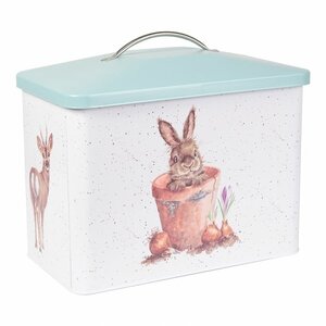 Bread Bin Wrendale large tin THE COUNTRY SET grote voorraadtrommel Bosdieren Teal deksel