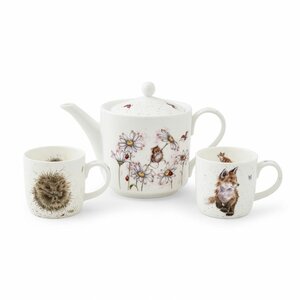 WrendaleDesigns TEA FOR TWO Theepot en 2 bekers in giftbox