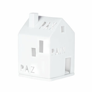 Raeder Light house PEACE van biscuit porselein 11,5cm met tekst