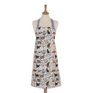 Ulster Weavers PVC oilcloth apron schort FELINE FRIENDS spelende katachtige vrienden met bolletjes wol