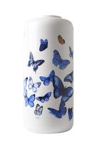 Heinen Delfts Cilindervaas VLINDERS 30cm Design Butterflies in Delftsblauw