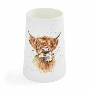 Wrendale Designs Vaas 20cm DAISY COO (cow) Schotse Hooglander
