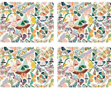Pimpernel PAPILLON large Placemats 40x30cm s/4 gekleurde Vlinders