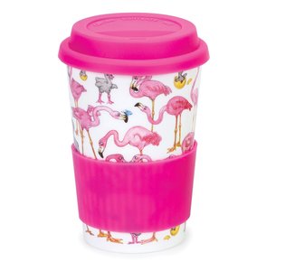 DUNOON Travel mug reisbeker 0,44L FLAMBOYANCE flamingo's