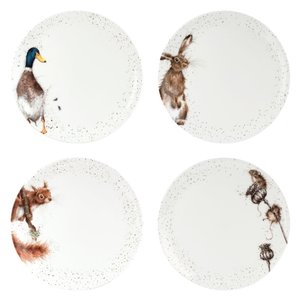 Royal Worcester WRENDALE Diner Plates set/4 27cm Eekhoorn Eend Haas Muis