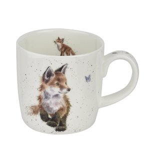 Royal Worcester mug BORN TO BE WILD mok beker 310ml serie WRENDALE dieren Fox Vos