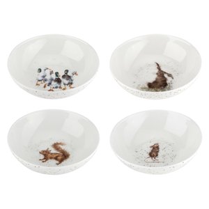 Royal Worcester WRENDALE Bowls Assorti set/4 15,3cm Eekhoorn Eend Haas Muis