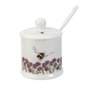 Honingpotje-deksel-lepel-WRENDALE-Design-BUMBLE-BEE-Hannah Dale-Royal Worcester-Portmeirion-100ml-bloemen-bij-bijen