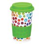 Dunoon-TRAVEL-MUG-beker-mok-HOT_SPOTS-gekleurde-stippen-regen-440ml