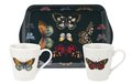 Pimpernel-BOTANIC GARDEN-2bekers-Mug &amp; Tray-set-designs-botanische-vlinders