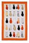 Ulster Weavers-theedoek-katoen-CATS IN WAITING-wachtende-katten-stippen-oranje-rand-cotton-Tea_towel-