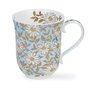 Dunoon-beker-mok-mug-Braemar-AQUA-vintage-bloemen-Margriet-blauw-goud-22 karaats-0.33Ltr.-design-Jane_Fern