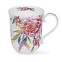 Dunoon-beker-mok-mug-Braemar-MILANO-Pink-vintage-bloemen-Pioenroos-roze-goud-22 karaats-0.33Ltr.-design-Michele_Aubourg
