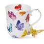 Dunoon-beker-mok-mug-Braemar-FLIGHT_OF_FANCY,butterflies,gekleurde-vlinders-0.33L-design-Jake_Lewis