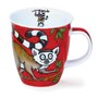 Dunoon-beker-mok-mug-Nevis-SWINGERS-Maki-aap-zwart/wit-gestreepte-staart-design-Jane Brookshaw-480ml