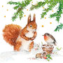 Papieren-lunch-servet-PPD-p/20-winter-sneeuw-SQUIRREL_&amp;_ROBIN-33x33cm-Eekhoorn-Roodborstje-3333846