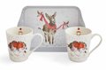 Portmeirion-WRENDALE-WINTER_FRIENDS-2bekers-tray-set-ROBINS-donkey-Roodborstje-ezel-vogels-Kerst-Christmas--X0011659154