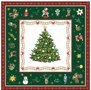 papieren-lunch-servetten-Kerst-stukjes-CHRISTMAS-EVERGREEN-Kerstboom-groene-rand-33x33cm-33314516