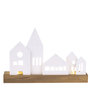 Raeder-VILLAGE-Light-object-kaarshouder-Acaciahout-dorp-straat-huisjes-biscuit_porselein-wit-0089875