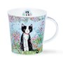 Dunoon-beker-mok-mug-Becher-Lomond-Cat-BELLA-kat-zwart/wit-design-Clare_Tupper