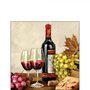 Ambiente-papieren-cocktail-servetten-WINE &amp; GRAPES-wijn-druivenfles-glas-kurk-25x25cm-12510235