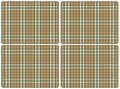 Placemats-Pimpernel-set/4-Tartan-green-Schotse-Ruit-beige-groen