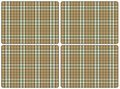 Placemats-Pimpernel-set/4-Tartan-green-Schotse-Ruit-beige-groen