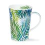 Dunoon-Shetland-shape-mug-only-beker-ORINOCO-leaves-Palmbladeren-groen-blauw-design-Caroline_Bessey-440ml-