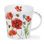 DUNOON-Cairngorm-XL-beker-mok-mug-BUSY_BEES-red-Poppy-Klaproos-bloemen-bijen-rood-480ml-design-Harrison_Ripley